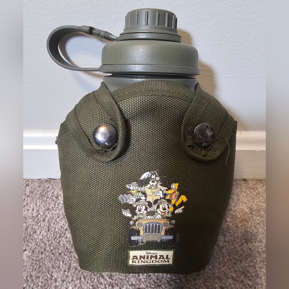 Disney Parks Animal Kingdom Mickey & Friends Safari Canteen 8" w Canvas Cover